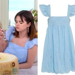 Juliet Dunn blue babydoll embroidered dress